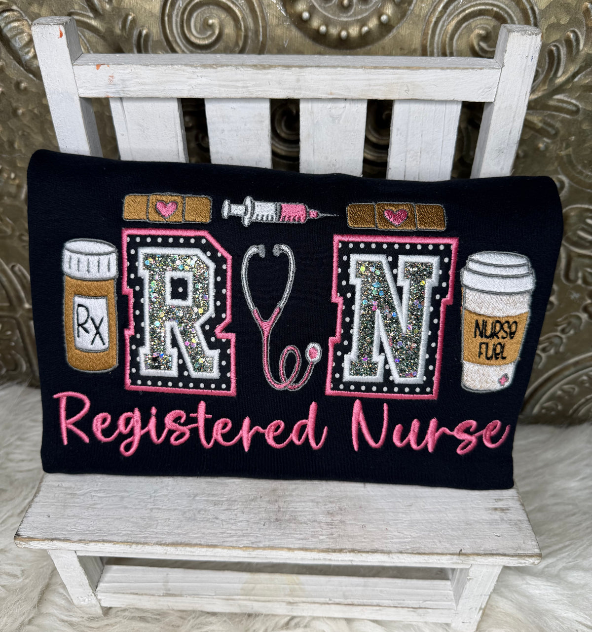 Custom Graphic Sweatshirt with Glitter